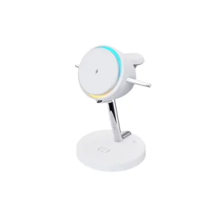 New Arrival 3 in 1 Wireless Charging Station Type C Port 15W PD3.0/QC3.0 Fast Charging Magnetic Desktop Charger for Phone