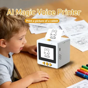 New Arrival AI Smart Printer Digital Display AI Voice Image Generation Portable Thermal Printer for Kids Creative Learning