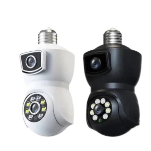 New Arrival Dual 1080P CMOS Lens V380 PRO E9 WiFi Memory Card Light Bulb PTZ Camera Security Auto Tracking IP Camera