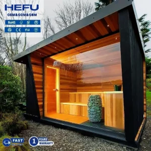 New Arrival Outdoor Wooden Dry Red Light Sauna Infrared Wood Burning Stoves Outdoor Sauna Rooms Infrared Sauna