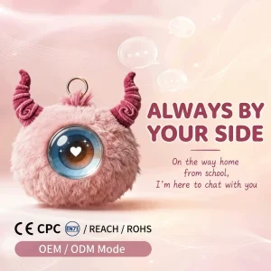 New Arrival Smart AI Electronic Pet Pink One Eyed Horned Furry Monster Doll for Kids Stress Relief Gift