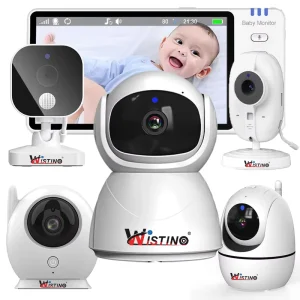 New Arrival Smart Home Camera 5inch Screen Battery Camera Night Vision Two Way Voice Indoor Security Baby Monitor