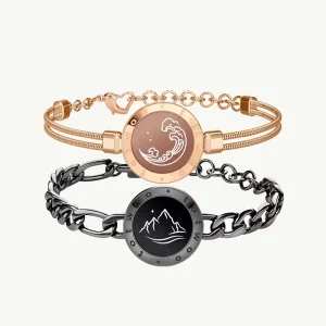 New Arrival TOTWOO Mountain Sea Bluetooth Touch Bracelets Vibration & Light Up Long Distance Couple Pairing Jewelry