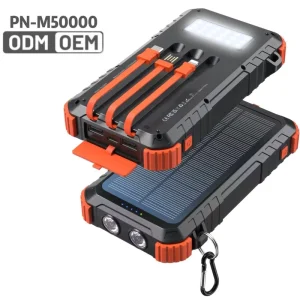 New Arrival Trending Outdoor Camping Powerbank Waterproof Portable Solar Li Polymer Battery 20000mAh 15W Output Double USB