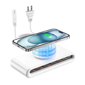 New Arrivals Electric Magnetic Wireless Charger 45W PD with 3 USB and 3 Type C Ports Eco Friendly Portable Adapter