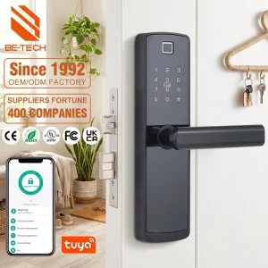 New Arrives Waterproof Home Smart Tuya WiFi Smart Door Lock Anti Theft App Remote PIN Code Unlocking Home Fingerprint Doorlock