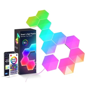 New Blue Wifi Tuya App Remote Control LED Hexagonal Quantum Lamp Smart Home Lamp for Playroom Dance Studio Music Wall Lamp