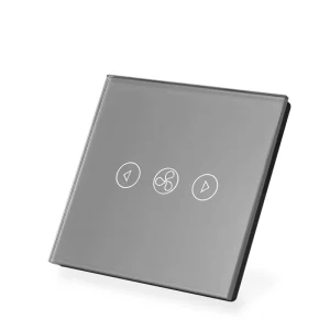 New Comans Tuya WiFi Smart Fan Switch Custom EU Touch Glass Panel Multi Speed Ceiling Fan Controller for Alexa Google Home Voice