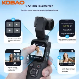 New Cross-Border 4K CMOS Sport Handheld Action Camera Outdoor Use Face Tracking Photography High-Definition Pocket Gimbal