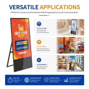New Design 32 55 Inch Portable Thin LCD Poster Screen Indoor SDK Android System Digital Signage