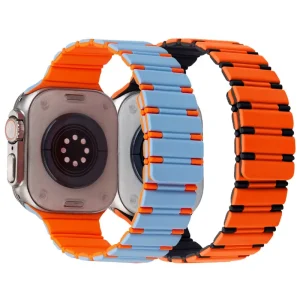 New Design Bamboo Joint Magnetic Soft Silicone Watch Band for Apple Iwatch 38mm 42mm 49mm Smart Sport Silicone Strap Bracelet