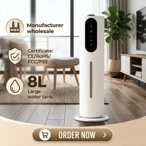 New Design Commercial Use Fogger 8L Capacity Tabletop Cool Mist Ultrasonic Electric Air Humidifier With Aromatherapy Low Noise