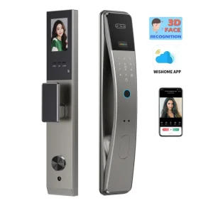 New Design Digital 3D Face Fingerprint WiFi Recognition Smart Lock for Wood Door Cloud Wishome App Anti theft Palm Print