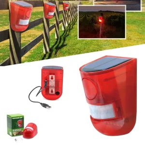 New Design Outdoor Solar Alarm System Outdoor Security Alarm 6LED Light Loud Siren With PIR Motion Sensor