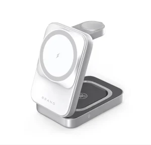 New Design Portable Foldable 3 in 1 Magnetic Wireless Charger Station Earbuds Watch Phone Night Lamp Wireless Charger Holder