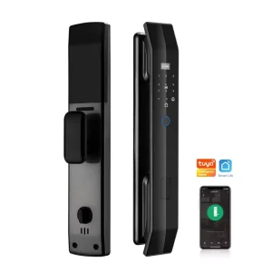 New Design TUYA Wi Fi Remote Unlock Fingerprint Key Password Card Smart Lock with Cloud & App Control for Wood Door