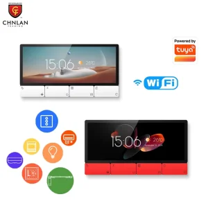 New F5 6 Inch WiFi Tuya Multi function Smart Screen Touch Control Panel with Music Amplifier 8 Button Android 11 for Smart Home