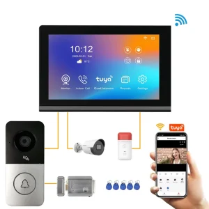 New IP Video Intecom Camera Doorbell with 7 Inch HD Screen Tuya Smart Video Doorphone Intercom System for Home Villa