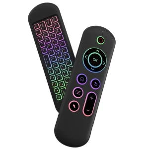 New M5 2.4G BT 5.2 Smart Remote Control 7 Color Backlit Wireless Air Mouse Keyboard for Android TV Box Windows Mac Os Linux