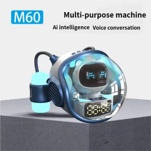 New M60 Spaceship Style AI Smart Alarm Speaker Desktop Audio