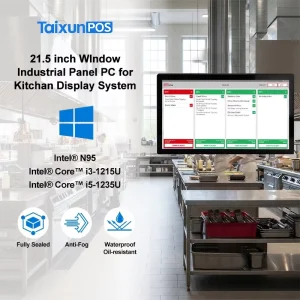 New Manufacturer 21.5” Inch Kitchen Display System Hardware KDS Touch Screen POS System Device Fully Enclosed