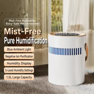 New No Mist Humidifier Large Mist Output Air Purification Humidifier Mini Portable Negative Ion Purifier For Home & Office