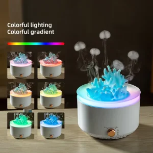New Novelty Coral Landscape Desktop Jellyfish Humidifier 7 Color Changing LED Night Light Remote Relaxing Scent Air Diffuser