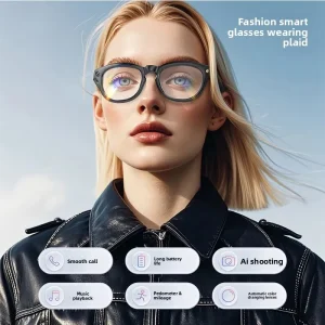 New Photochromic Smart Eyeglasses with Camera & Bluetooth for Music for Photos Video AI Smart Sunglasses Real Time Translation