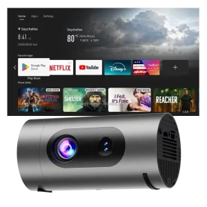 New Portable Projector Design Mini LED LCD Android 14 4K Support High Brightness Type C WiFi 6 5.0 HIFI Stereo 30000 Hours