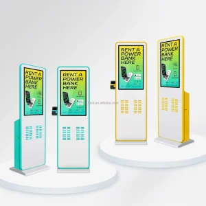 New Product 32 Slots Sharing Powerbank Station with 32 Inch LCD Screen Pos Stadium Airports Malls