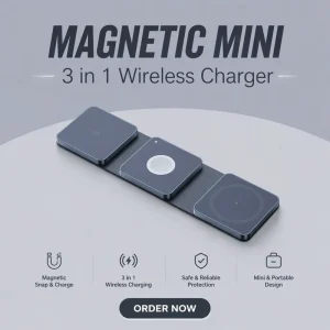 New Products Magnetic Wireless Charger 3 in 1 Foldable Travel Charger Quick Charging Station Phone Charger