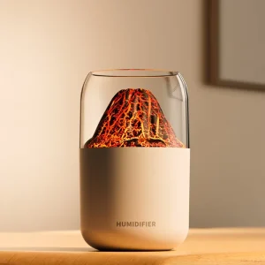 New Simulation Crack Volcano Electric Humidifier USB Silent Large Fog Volume Colorful Ambient Light Household Hotel RV