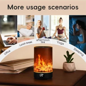 New Smart Bonfire Aromatherapy Essential Oil Humidifier with RGB Light Electric Aroma Diffuser for Home Office