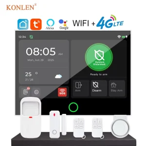 New Smart Home Security System 7 Inch IPS Touch Screen GSM 4G WiFi Wireless Smart APP Tuya Alexa Google Voice Control ABS