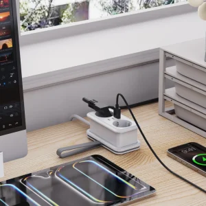 New Style German Korea EU Standard Portable Travel Socket PD20W Power Strip 2 Outlets with USB and 2TYPE C Smart Portable