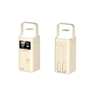 New Style Lighthouse Large Capacity 20000mAh Super Fast Charging Power Bank with Built in Cable LED Flashlight Outdoor Camping