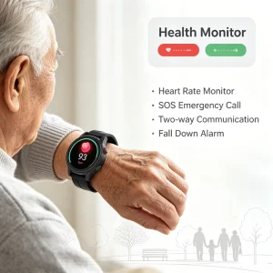 New Telecare Smart Watch L23 GPS Tracker SOS Smart Watch Elderly Blood Pressure Temperature Monitor Tracking Watch
