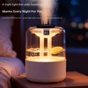 New USB Powered Low Noise 36 45dB Four Spray Design 35L Large Mist Output Logo Customization Available Desktop Humidifier