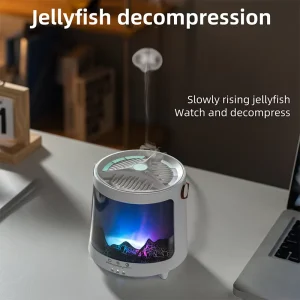 New Unique Aurora Flame Aroma Diffuser Ultrasonic Humidifier 7 Colors LED Night Light Remote Control Essential Oil Diffuser