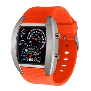 New Unisex LED Digital Watch Stainless Steel Case Silicone Strap Square Wrist Watch for Women Men Sport Electronic Watch