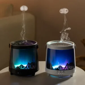 New V93 Northern Light Diffuser USB Cool Mist Humidifier Dynamic Flame Projection Home Office Desktop Aromatherapy Machine
