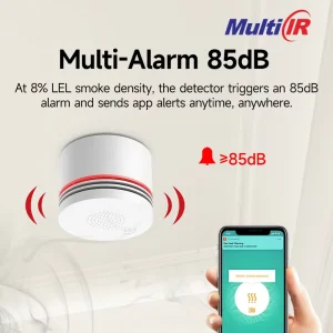 New Wireless Fire Alarm System Smart Smoke Detector Sensor 10m Detection Range Supports Matter Thread Zigbee WiFi