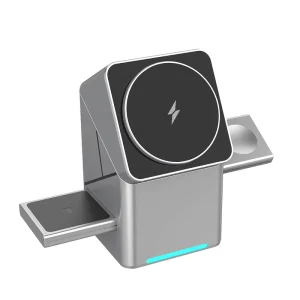 New the Rotating Cube Three-in-one Magnetic Wireless Charger Is Suitable for Fast Charging of Mobile Phones and Watches.