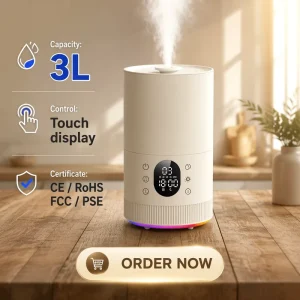 Newest 3L Clock style Aroma Diffuser Large Capacity Smart Electric Air Humidifier App Controlled Night Light for Home Office