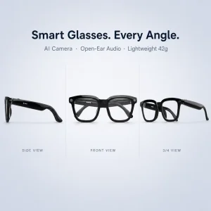 Newest AI Smart Camera Glasses 1200P Video Recording BT Calls Real time Translation AI Voice Assistant Music Player 800W Camera