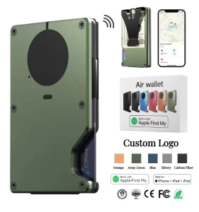 Newest Design RFID Compact Metal Wallet Smart Locator for Apple Find My Card Holder Wallet with tracker Business Travel Men Gift