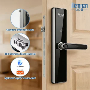 Newest Inteligente Smart Life Security Electric Digital Fingerprint Smart Door Lock With Tuya APP TTLOCK Passcode Lock