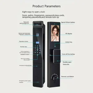 Newly Design Custom Manufacture Smart Keyless Rfid Card Electric Lock With Camera for Home Wood Door