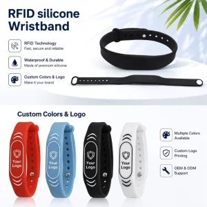 Nfc Silicone Wristband Lack Silicone Rfid Bracelet NFC RFID Wristband Bracelet 13.56mhz NFC213/215 MF 1K for Hotel