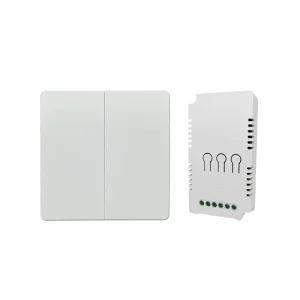No Battery Waterproof Piezo Remote Control Light Switch IP65 2 Gang Self-Powered/Kinetic RF433 Wireless Kinetic Light Switch